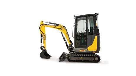 Mini excavator side profile.
