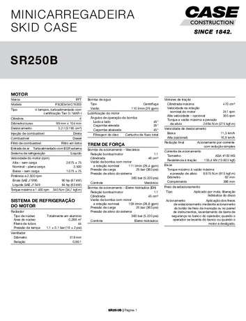 SR250B - Folheto Técnico