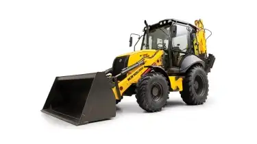 Loader backhoe side view.