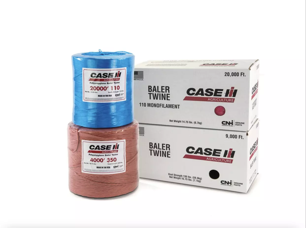boxes and spools of Case IH baler twine