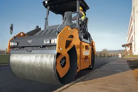 DV210D Double Drum Vibratory Compactor action shot