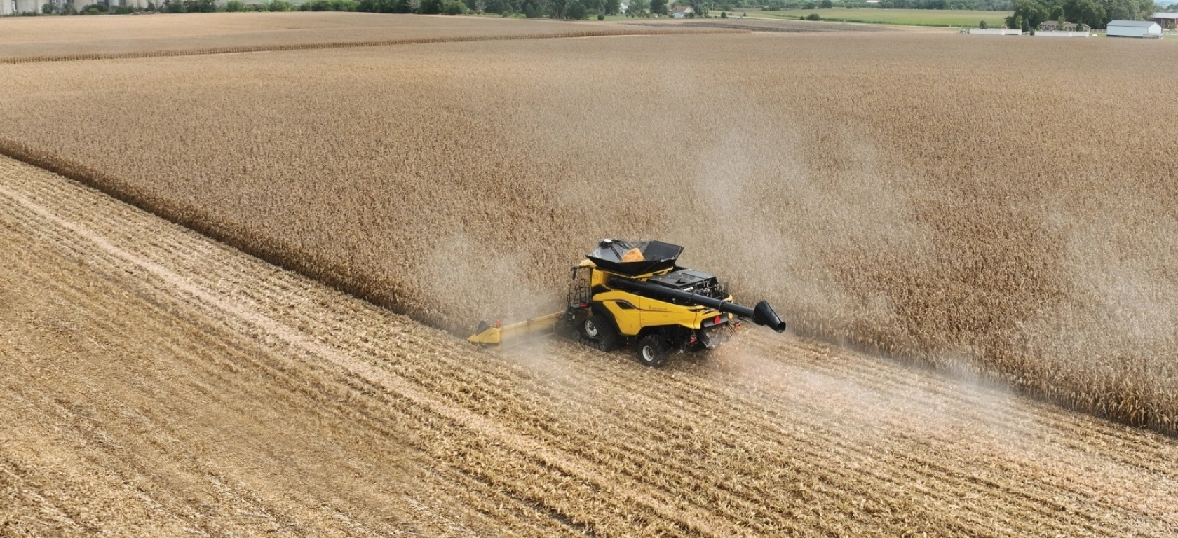 New Holland CR Series combine in the field