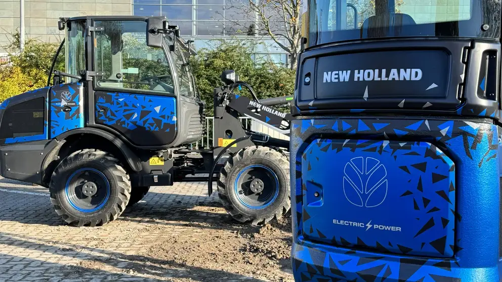 Blue Electric Compact Wheel Loader and Mini Excavator - Special Project New Holland