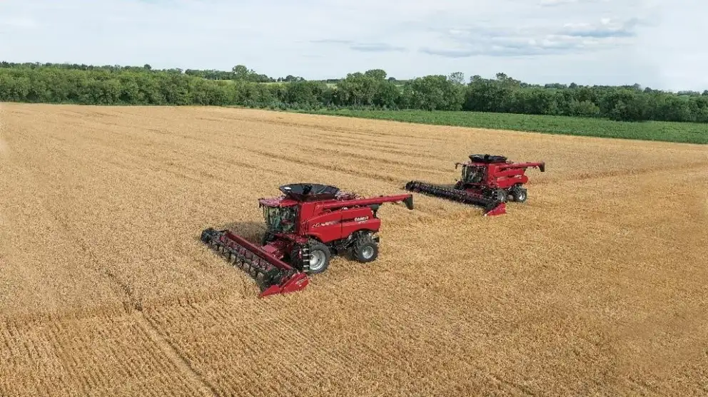 CaseIH harvesting equipment in a field