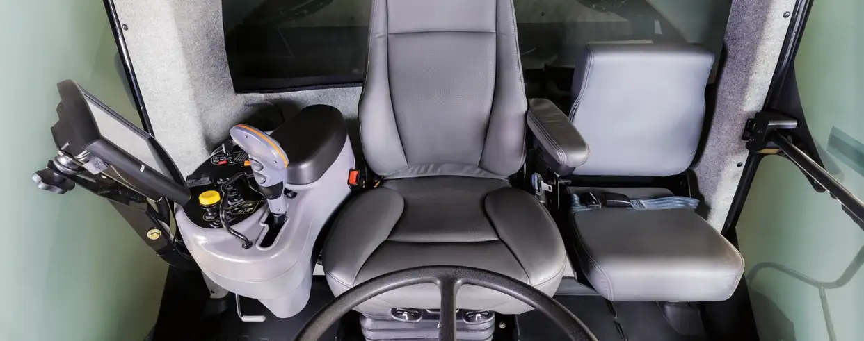 Inside the Speedrower® PLUS cab