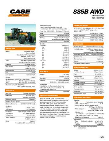 Motor Graders - 885B AWD