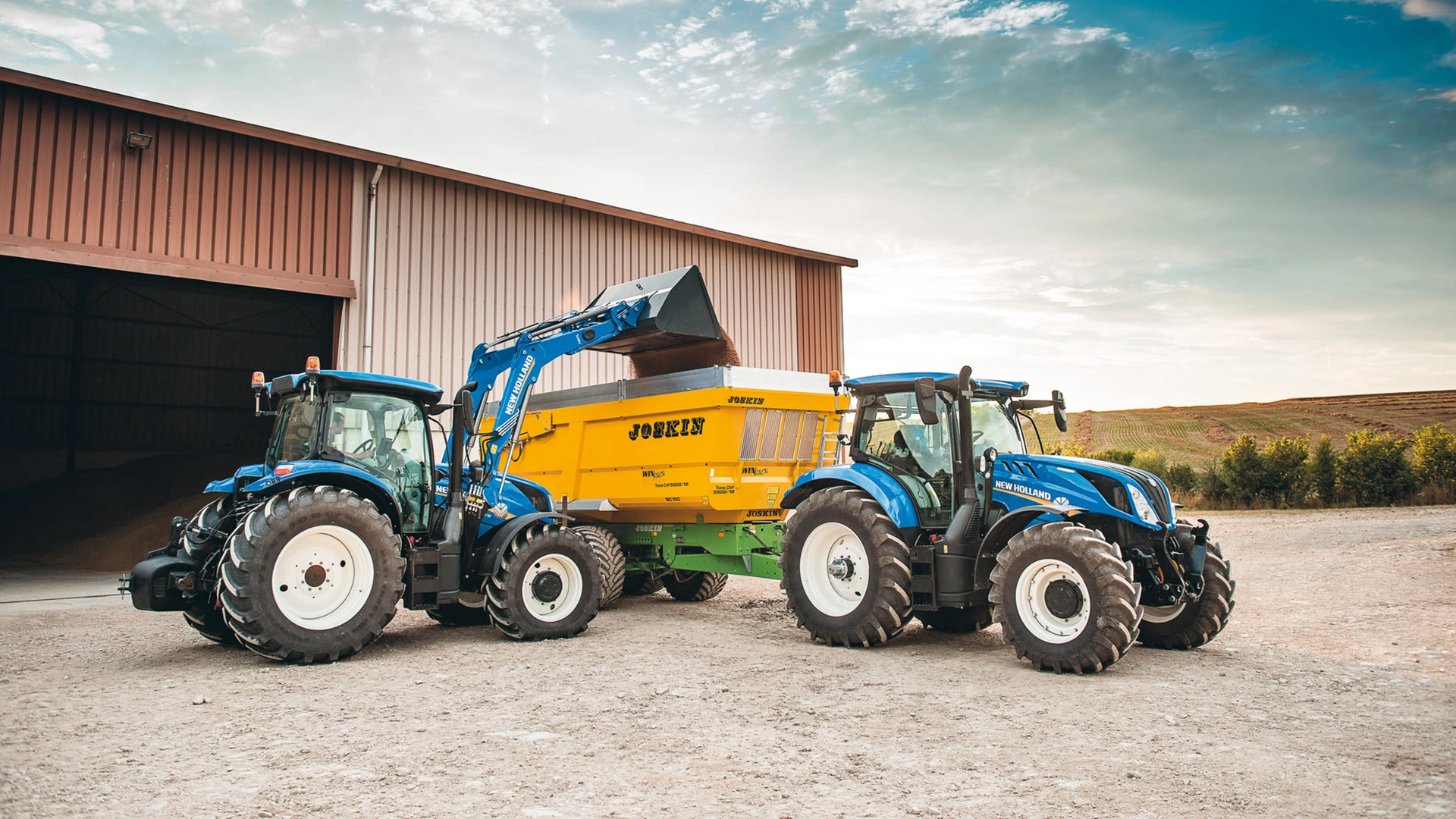 New Holland's tractors collaborating on various tasks