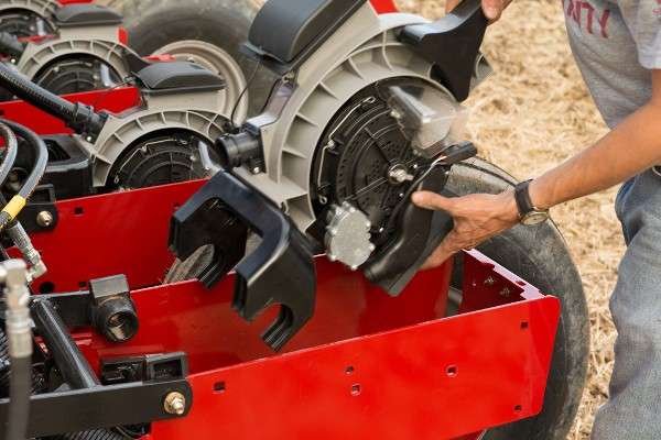 Case IH technician servicing Early Riser Planter