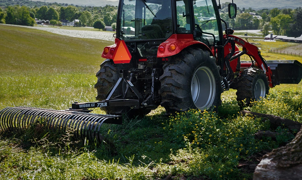 Pull behind rake online for mower