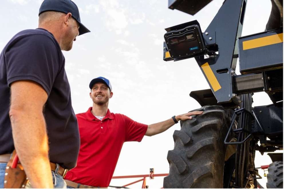 Case IH technicianwith producer