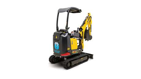 Mini excavator diagonal profile.