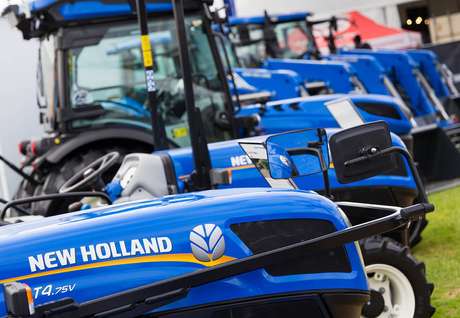 New Holland tractor machinery close up shot at field day