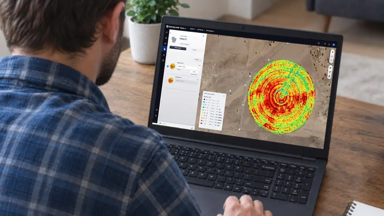 Man looks at radius program on his computer.