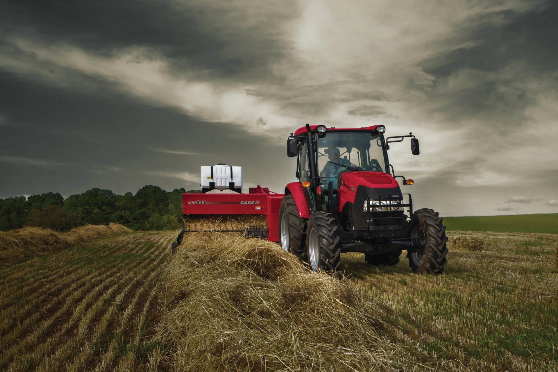 Case IH tractor and small square baler