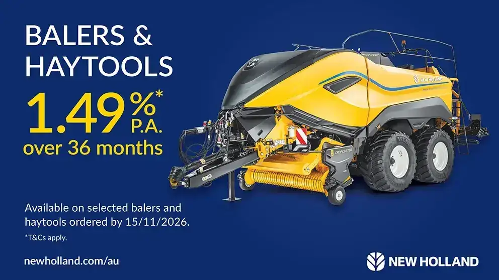 New Holland baler finance offer with studio shot