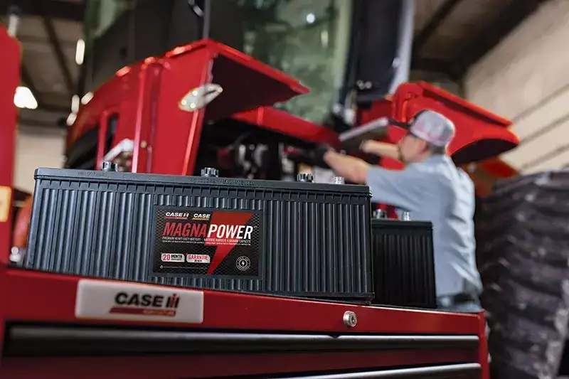 close up of Case IH MagnaPower battery