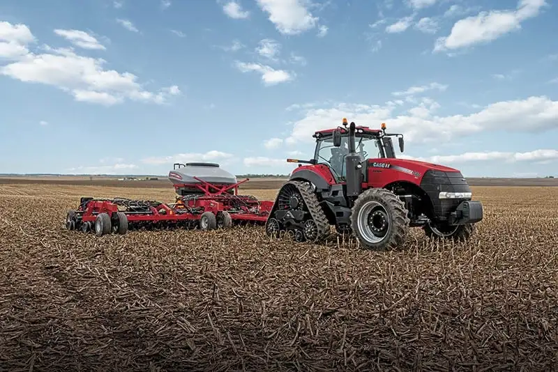 A Case IH tractor and precision disk air drill