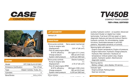 TV450B Compact Track Loader Specifications