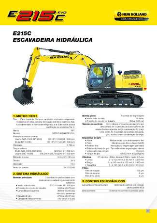Folheto Técnico - Escavadeira Hidráulica E215C