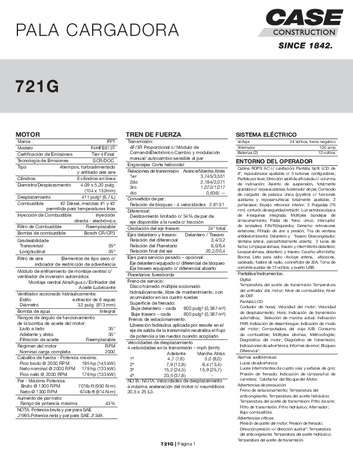 Folleto Pala Cargadora - 721G