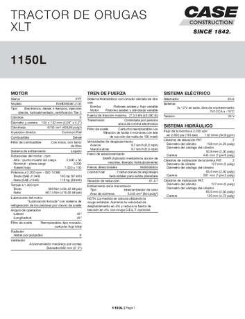 Folleto Tractor de Orugas - 1150L