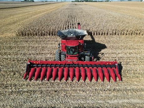 Front Aerial view of AF11 Combine with C516C Corn Head