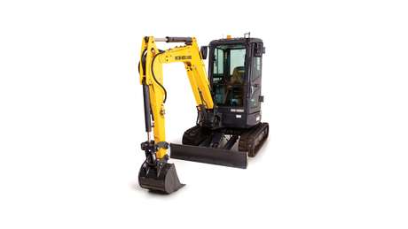 Mini excavator diagonal profile.