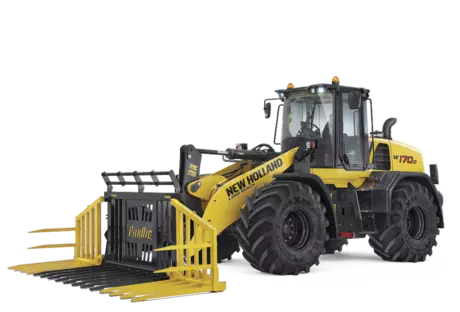 New Holland wheel loader with a silage fork