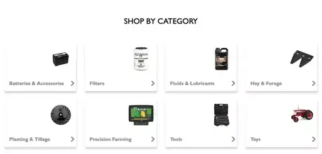 Screenshot of Case IH Parts store