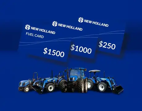 New Holland fuel card offering with a range of tractors