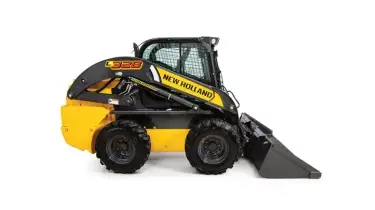 Compact track loader from the side.