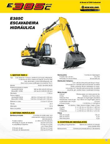 Folheto Técnico - Escavadeira Hidráulica E385C
