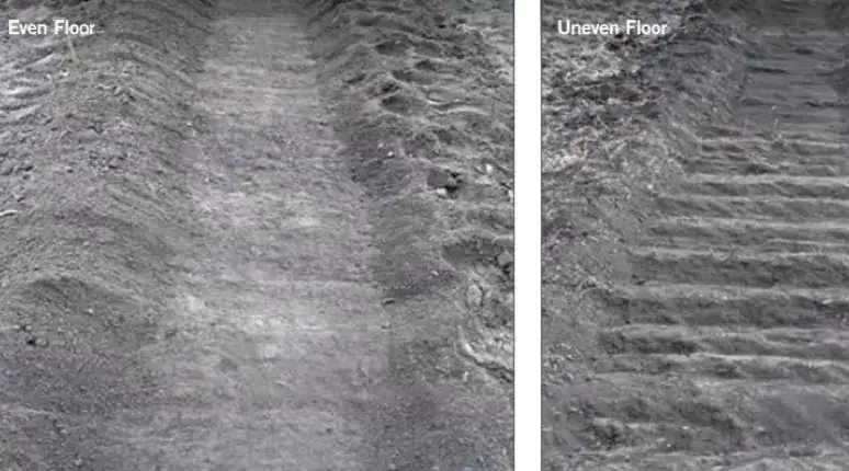 image showing comparison between even and uneven seedbed floor