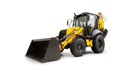 Loader backhoe diagonal profile.