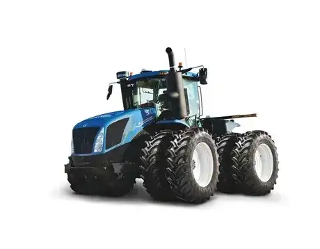 Blue New Holland T9 wheeled tractor thumbnail with clear transparent background
