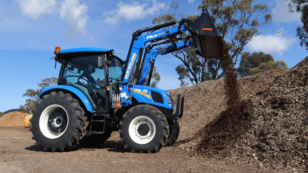 New Holland T4.75S cab tractor sitting in Australian field