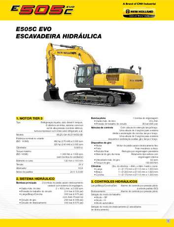 Folheto Técnico - Escavadeira Hidráulica E505C