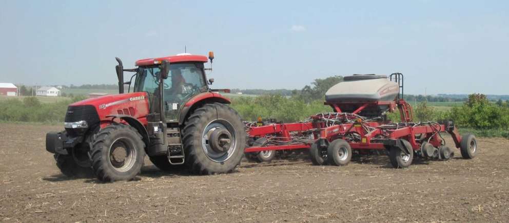 Precision Disk Disk Drill with Case IH Tractor