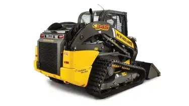 Compact track loader from behind.