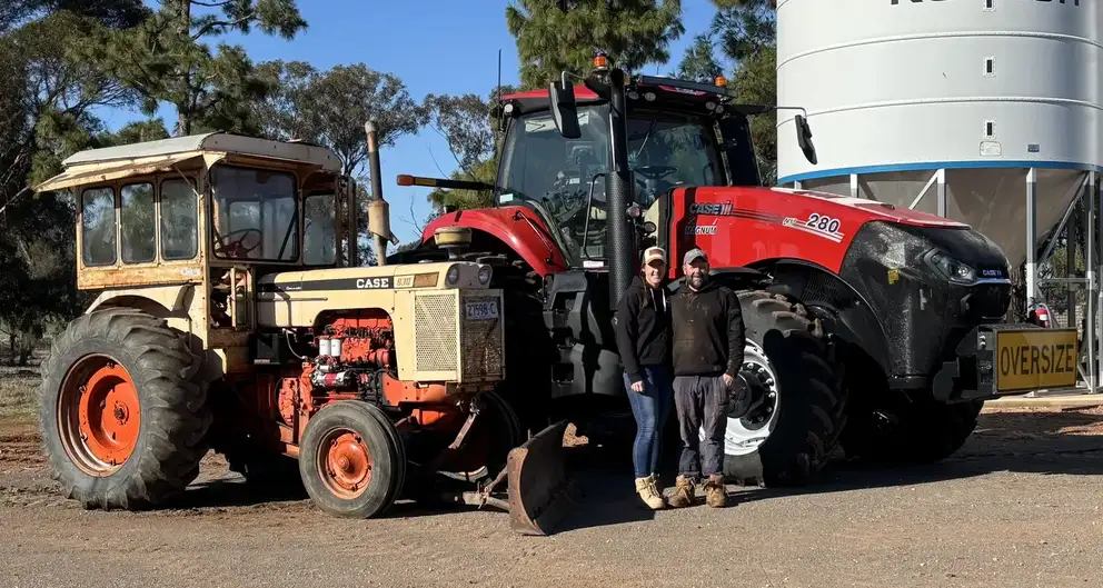 Ben and Melanie McLellan with their current Case IH Magnum t_699597.jpeg
