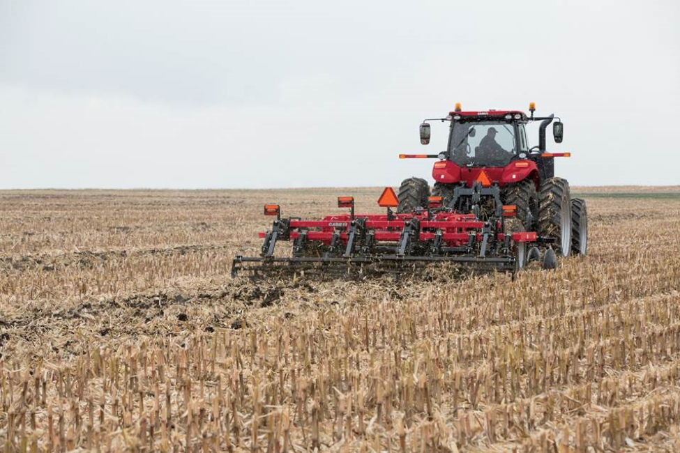 Case IH Tillage equipment in corn field