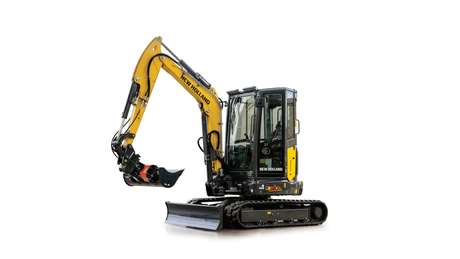 Mini excavator diagonal profile.