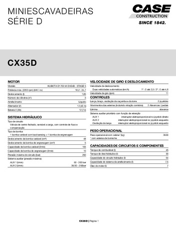 CX35D - Folheto Técnico