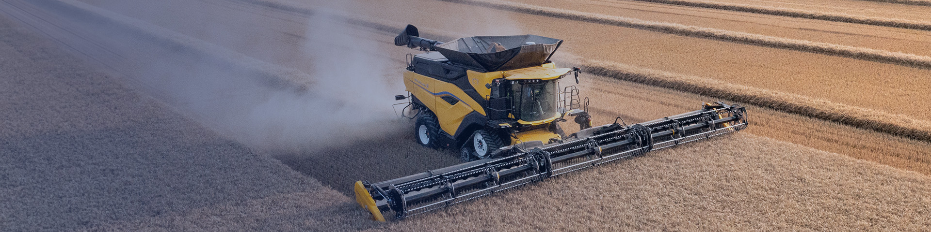 New Holland CR10 combine working in field