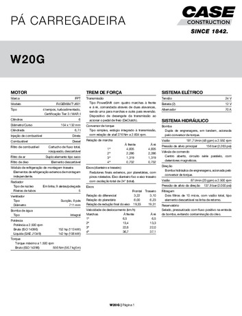 W20G - Folheto Técnico