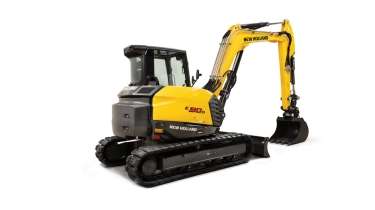Midi excavator side view.
