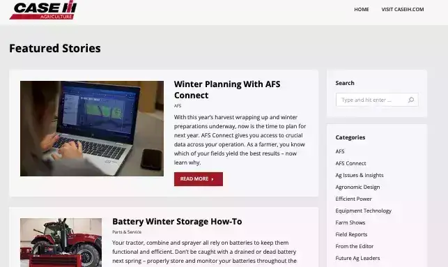Case IH Blog screenshot