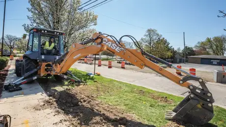 CASE backhoes can be used by government agencies for construction