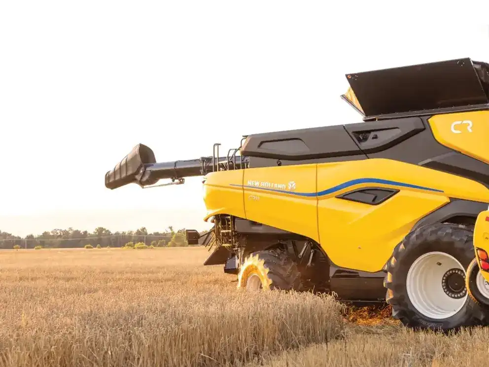 New Holland CR11 combine in field