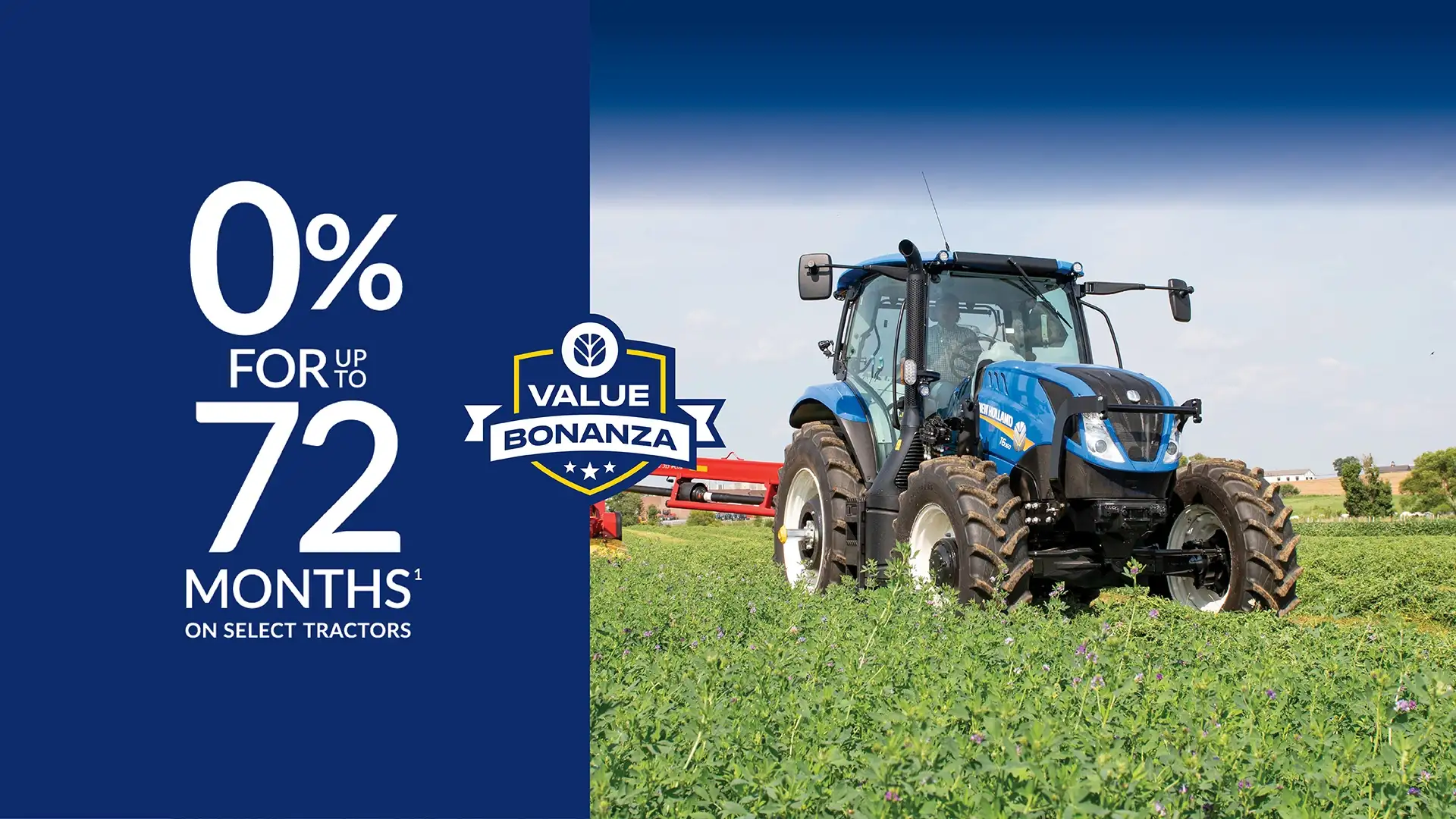 0% for up to 72 months on select New Holland tractors